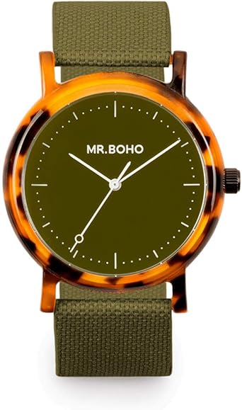 Reloj Mr.BOHO Mujer 36mm en Color Verde Correa Poliester ...