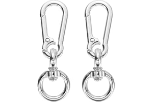 uxcell 2Pcs Swivel Spring Snap Hook Clip, 2.52inch Keychain Clip Zinc Alloy Swivel Lobster Claw with O Ring for Bags Lanyard 