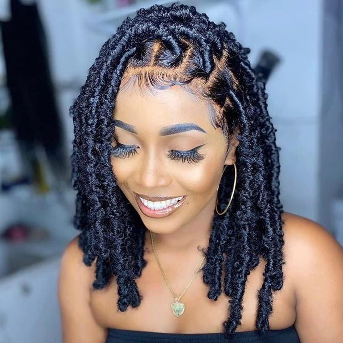 Butterfly Locs Crochet Hair 12 Inch Handmade Crochet Butterfly