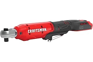 CRAFTSMAN V20 Cordless Ratchet Wrench Kit, 3/8 inch Drive, 300 RPM, up to 35 ft-lbs of Torque, Battery and Charger Included (CMCF930D1)