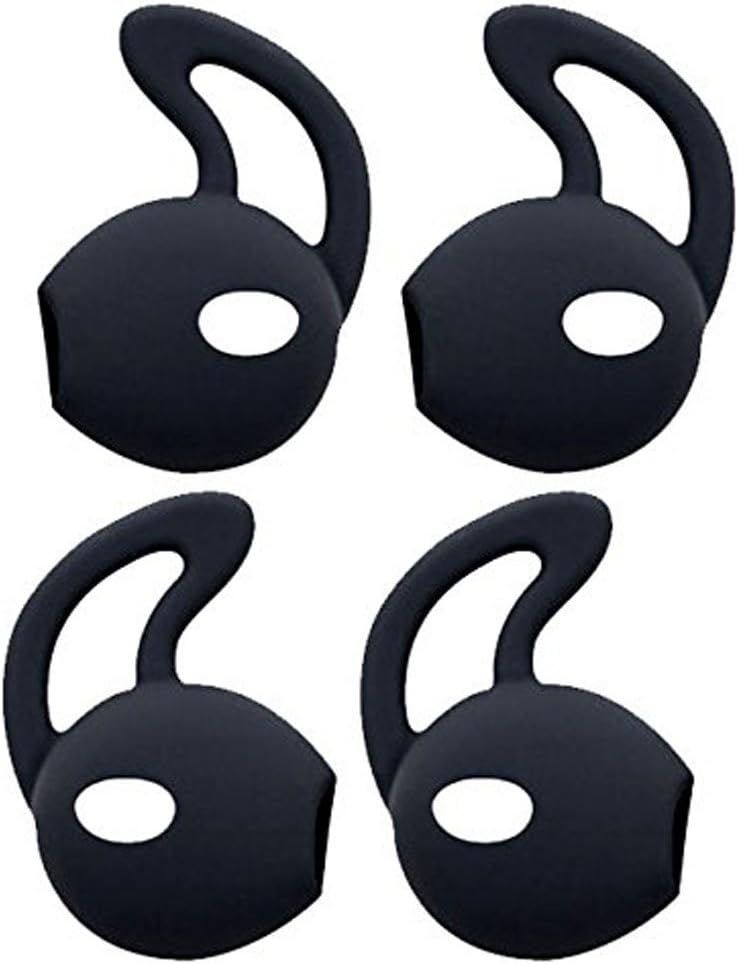ZZoo Earpod Cover Secure Fit Grip Compatible with iPod Touch Nano, Shuffle, iPhone 5, and iPhone 6 Earphone Earbuds Headphones - Perfect for Running Exercise Gym and Sports (2Pairs-Black)