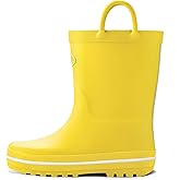 K KomForme Kids Rain Boots, Waterproof Rubber Matte Boots with Easy-on Handles
