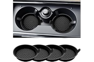LSKASELUE Lot de 4 dessous de verre de voiture de 7 cm antidérapants pour porte-gobelet, tapis isolant, étanche en silicone, 