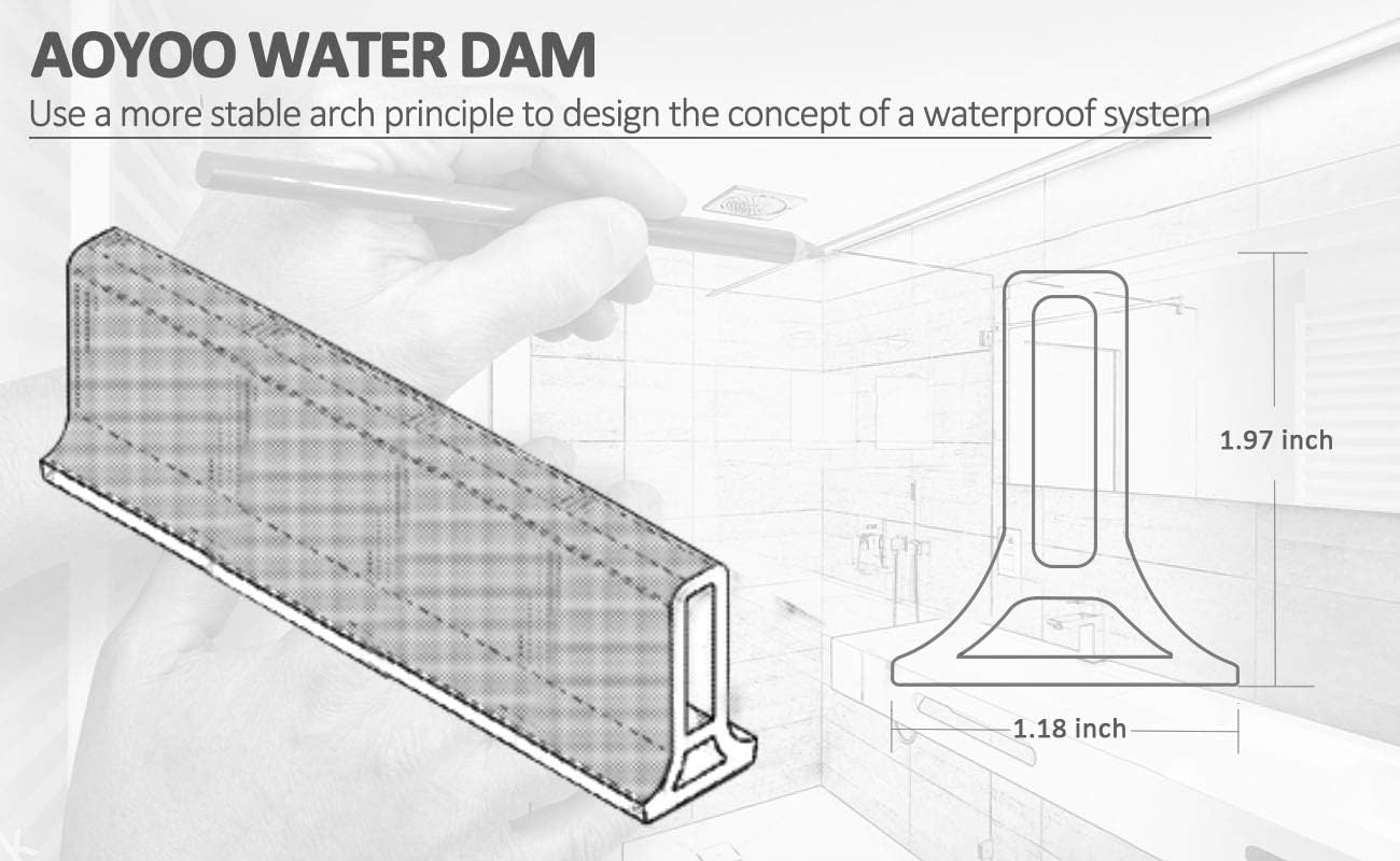 Water Dam Collapsible Shower Threshold Water Dam Shower Barrier and