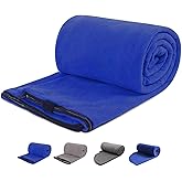 REDCAMP Fleece Sleeping Bag Liner for Adult Warm or Cold Weather, 75" Long Full Sized Zipper Camping Blanket for Outdoor Indo