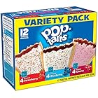Kellogg's Pop-Tarts Frosted Toaster Pastries Variety Pack, Frosted Cherry, Blueberry and Strawberry, 12 Count