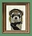 Bombardier Bob STEAMPUNK PILOT FERRET fighter ace hat and goggles illustration beautifully upcycled dictionary page book art print