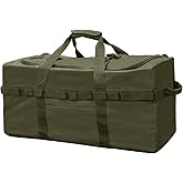 Large Military Duffle Bag Tactical Camping Storage Utility Tote Bag Camping Kitchen Organizer with Deployment Cargo Bag Travel Sports Equipment (Army Green, Medium 25.59"x13.78"x13.78")