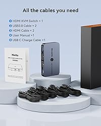 KVM Switch, ABLEWE Aluminum KVM Switch HDMI,USB