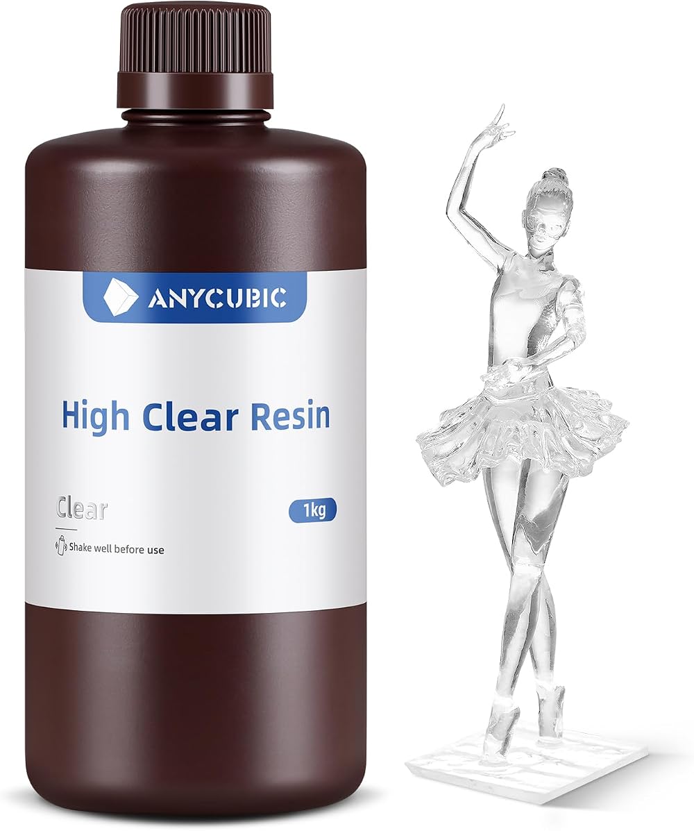 ANYCUBIC High Clear Resin 1000g Transparent Tough Compatible LCD 3D Printer