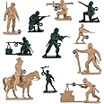 Lynkaye 96 Pcs WWII Soldiers - Various Pose Army Men Action Figures with Military Map, Two Colors Soldiers for Kids
