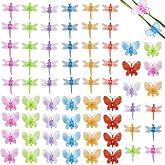 GELXGRIT 60 Pcs Plant Orchid Clips Kit Butterfly Vine Clips Dragonfly Orchid Support Clips Garden Plant Clips for Support Flower Vine Orchid, Mix Color