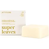 ATTITUDE Clarifying Conditioner Bar, Natural Origin, for Greasy and Oily Hair, Jojoba & Coconut Oil, Clean ingredients, Vegan, Earl Grey & Fresh Cucumber Scent, 3 Oz