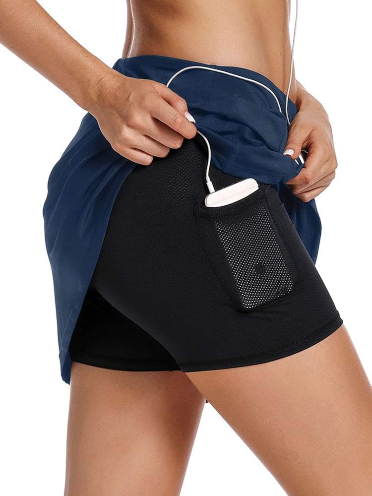 Jessie Kidden Women's Athletic Stretch Skort Tennis Skirts with Shorts and Pockets for Running Tennis Golf Workout Sports: Clothing