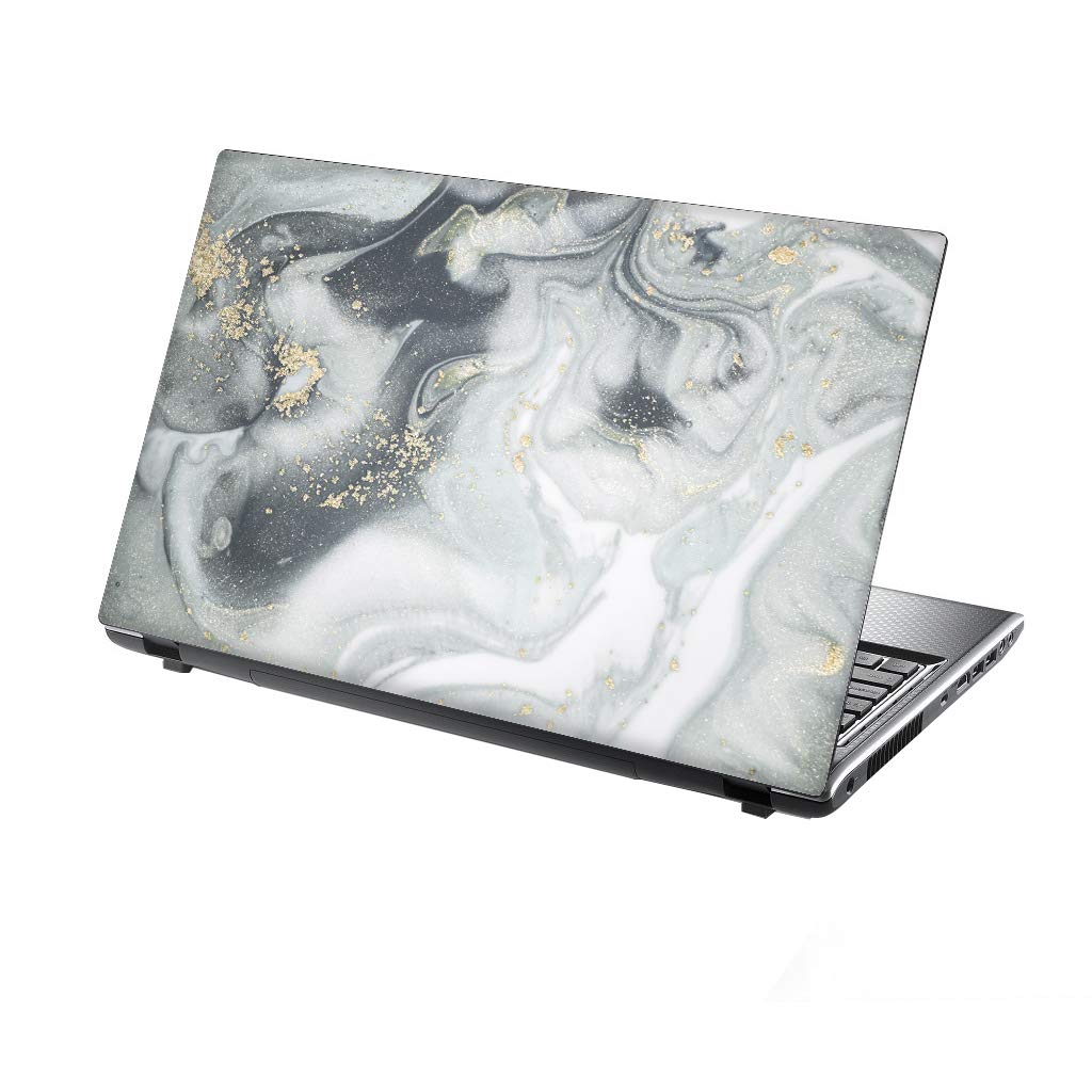 TaylorHe 15.6 inch 15 inch Laptop Skin Vinyl Decal with Colorful Patterns and Leather Effect Laminate MADE IN England Flowing Marble