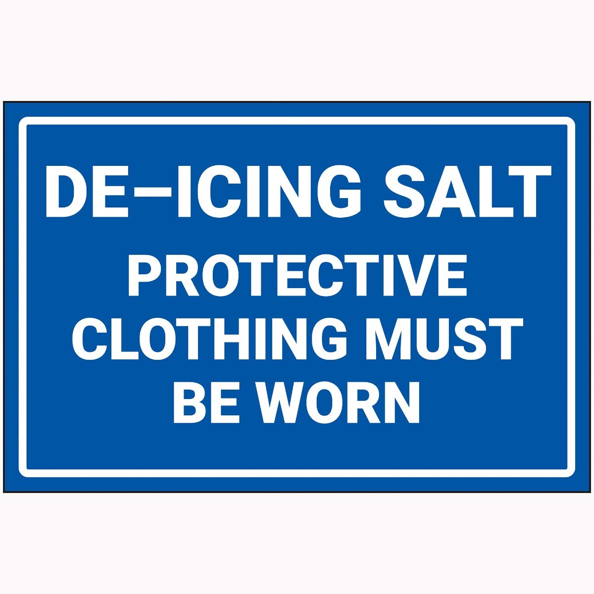 V Safety De-Icing Salt/Wear Protective Clothing Sign - 400mm x 300mm - 2mm Rigid Plastic