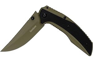 Kershaw Olive Outright Folding Pocket Knife, 3 inch 8Cr13MoV Stainless Steel Blade, Pocketclip