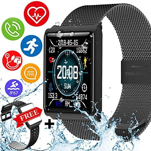 Women Fitness Tracker Smartwatch with FREE Band IP67 Waterproof Swimming Heart Rate Blood Pressure Sleep Monitor Tracker Pedometer Outdoor Travel Sport Bracelet for Mother's Day Gifts