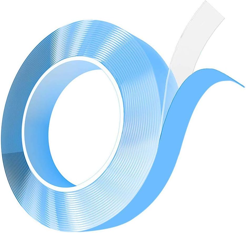 Nano Double Sided Mounting Tape,Multipurpose Removable Adhesive Washable Traceless Tape - Household & Industrial Gel Tape for Paste Photos Fix Carpet Mats (9.85 FT)