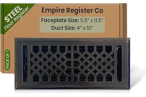 Empire Register Co, Vent Cover - 4x10 inch, Antique Style Design, Oil Rubbed Bronze Finish, Heavy Duty Floor Vent Covers, Met