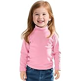 Witwot Toddler Girl Mock Turtleneck Shirts Cotton Baby Girls Long Sleeve Thermal T-Shirt Soft Basic Pullover Top Size 18M-5T