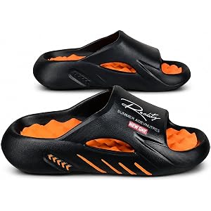 londyx Mens Slip On Shoes - Thick Sole Cloud Comfort Slide Sandals for Men, Breathable EVA Cushion Sporty Beach Shower Slides