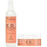 SheaMoisture Kids Curly Hair Bundle, Coconut & Hibiscus Curling Butter Cream + Extra-Moisturizing Detangler Spray, Anti-Frizz Hair Products for Kids