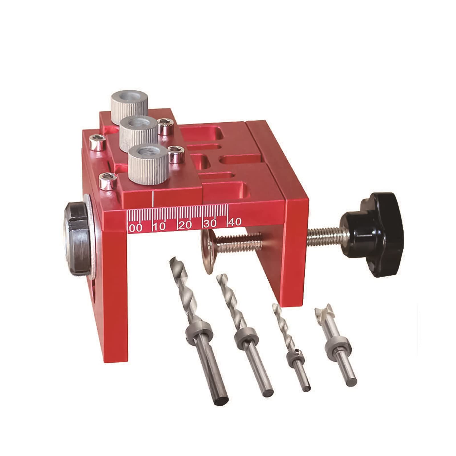 Pocket Hole Jig System,CEIEVER Positioner Drilling Jig 3 in 1 Woodworking Doweling Jig Kit with Positioning Clip Adjustable Drilling Guide Puncher Locator for Woodworking DIY (4)