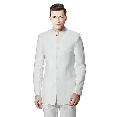 Mens Custom Made White Mandarin Collar Tuxedo Suit Ghana Ubuy