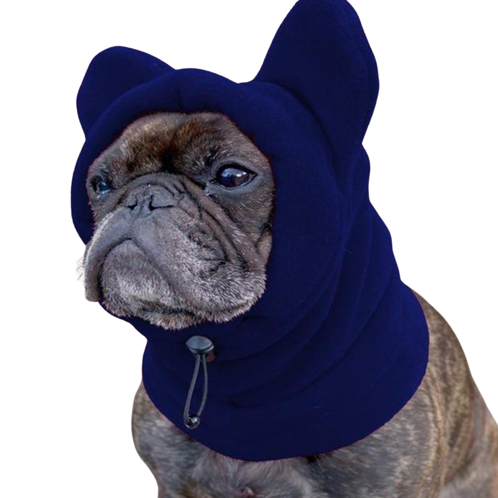 BT Bear Dog Winter Hat,Calming Ears Cover Soft Warm Fleece Dog Hats Windproof Adjustable Quiet Ears for Small Medium Dogs (Blue M)