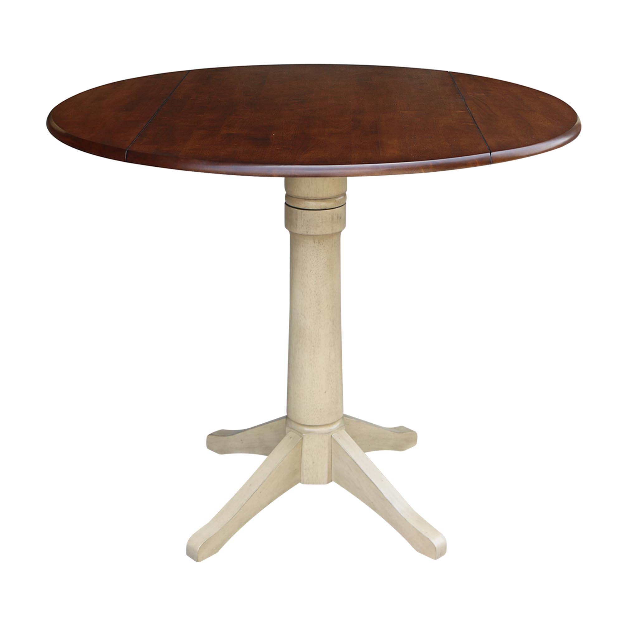 Photo 1 of ***Idining table***C International Concepts 42-Inch Round Dual Drop Leaf Pedestal Dining Table, Hardwood Construction, Antiqued Almond/Espresso Finish ONLY THE TABLE LEGS, NOT THE TABLE