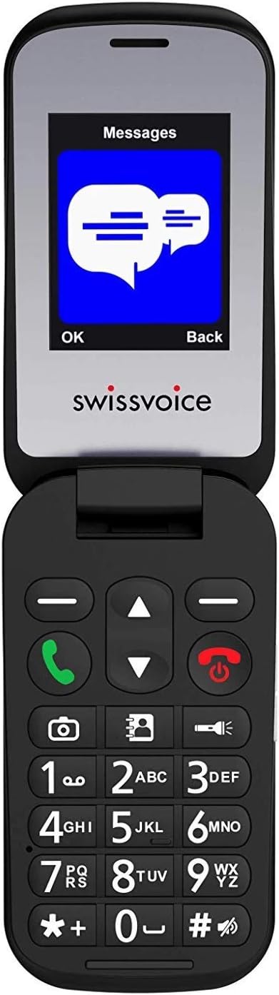 SWISSVOICE S24 Black Big Button Mobile Phones for Elderly, Simple Mobile Phone with Charging Dock, Non Smart Mobile Phones - Image 3