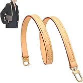 OLSEEY Genuine Vachetta Leather Strap Replacement Thin short Vachetta Leather Shoulder Straps for Multi Pochette (Apricot Length 26” Width 0.47“)
