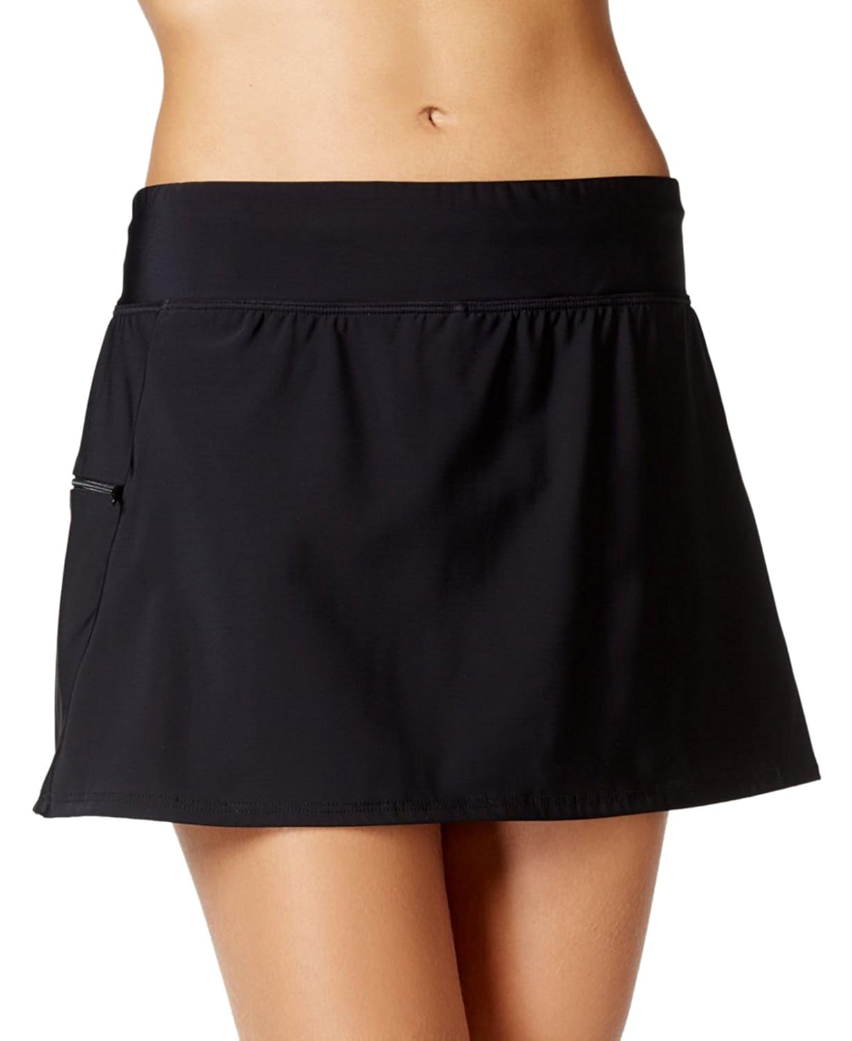 Swim Solutions Womens ZipPocket Swim Skort Black 18 Clothing Skirts