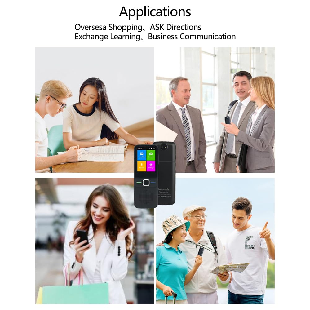 Language Translator Device, Portable Instant Language Translator Support WiFi/Bluetooth/Offline Two- Way Real Time Online 137 Languages with 2.4 Inch Touch Screen Recording Smart Translator