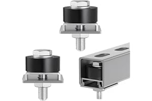 Trolley Roller Stopper Limit for 1-5/8" Unistrut Strut Channel, Heavy-Duty Rubber End Stop with M10 Screws, Impact-Resistant 