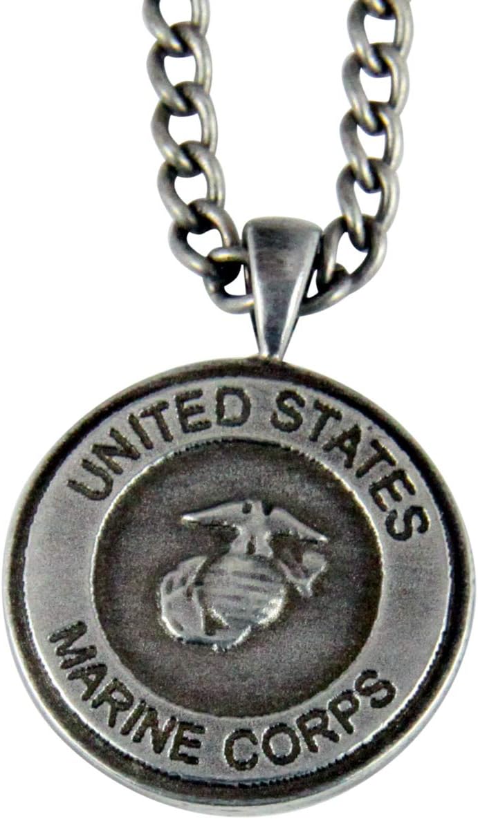 The Quiet Witness 6030148 Marine Corp Necklace Medallion Pendant Military Veteran Gift Honor United States Active Duty Armed Forces Corps Semper Fi