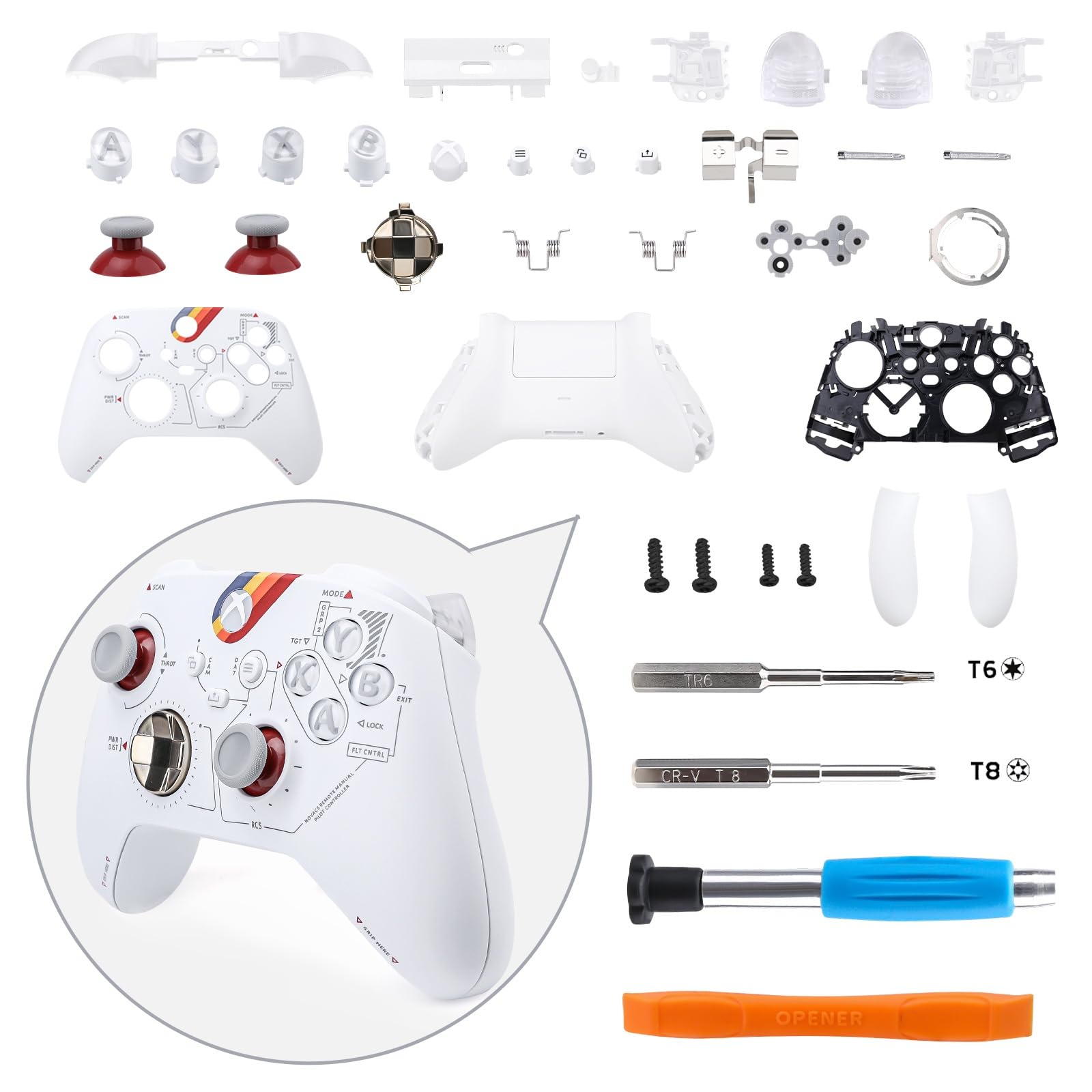 VANPARK Customized Replacement Housing Shell Set for Starfild Limited Edition, Full Set Front Case Cover Backplate Only Compatible with Xbox Series S/X Controller(Controller is NOT Included)