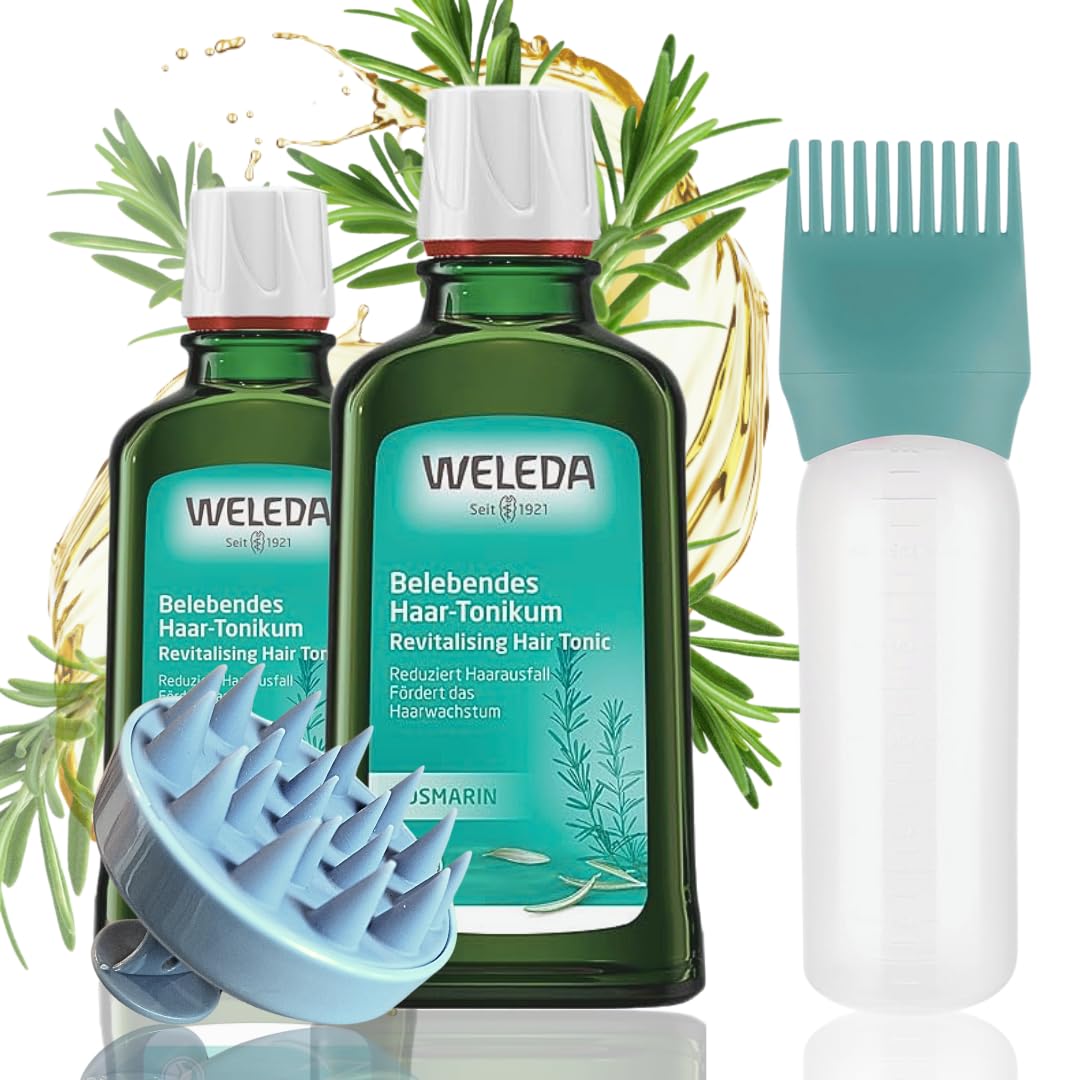 170 ml Hair Root Applicator Compatible with Weleda Hair Water with Rosemary Oil Prevents Hair Loss & Promotes Hair Growth. Hair Care for Strong Hair (Vegan) 2x100 ml