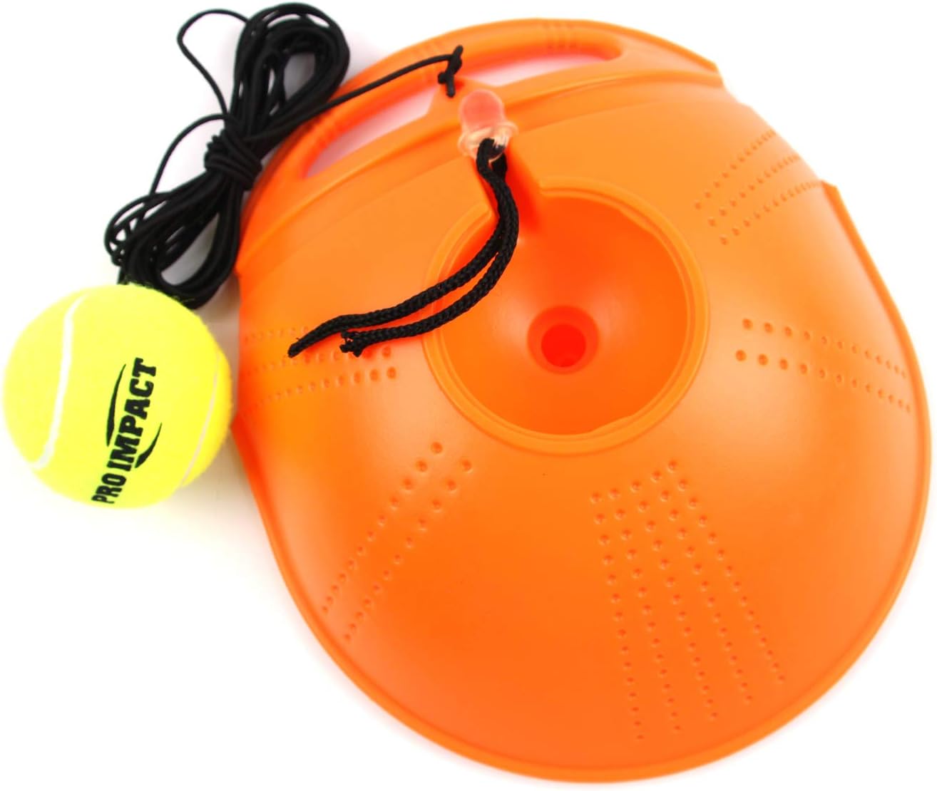 Pro Impact Tennis Trainer Rebounder Ball, Trainer Baseboard with Long Rope, Perfect Solo Tennis Trainers Round and Rectangular (Orange Cone) : Sports & Outdoors