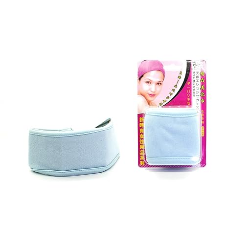 FLAWISH Spa Makeup Headband Facial Shower Head Wrap for Women Men (Blue)