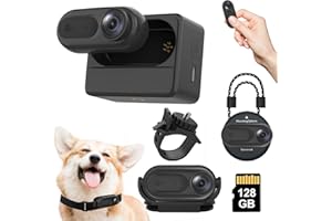 Muayb Mini Body Camera 1080P, Wearable Body Cam with 180° Rotatable Clip and Magnetic Lanyard, 2500mAh Charging Case, 128GB IPX7 Waterproof Small Body Camera for Pets, Swimming, Travel, Work (Black)