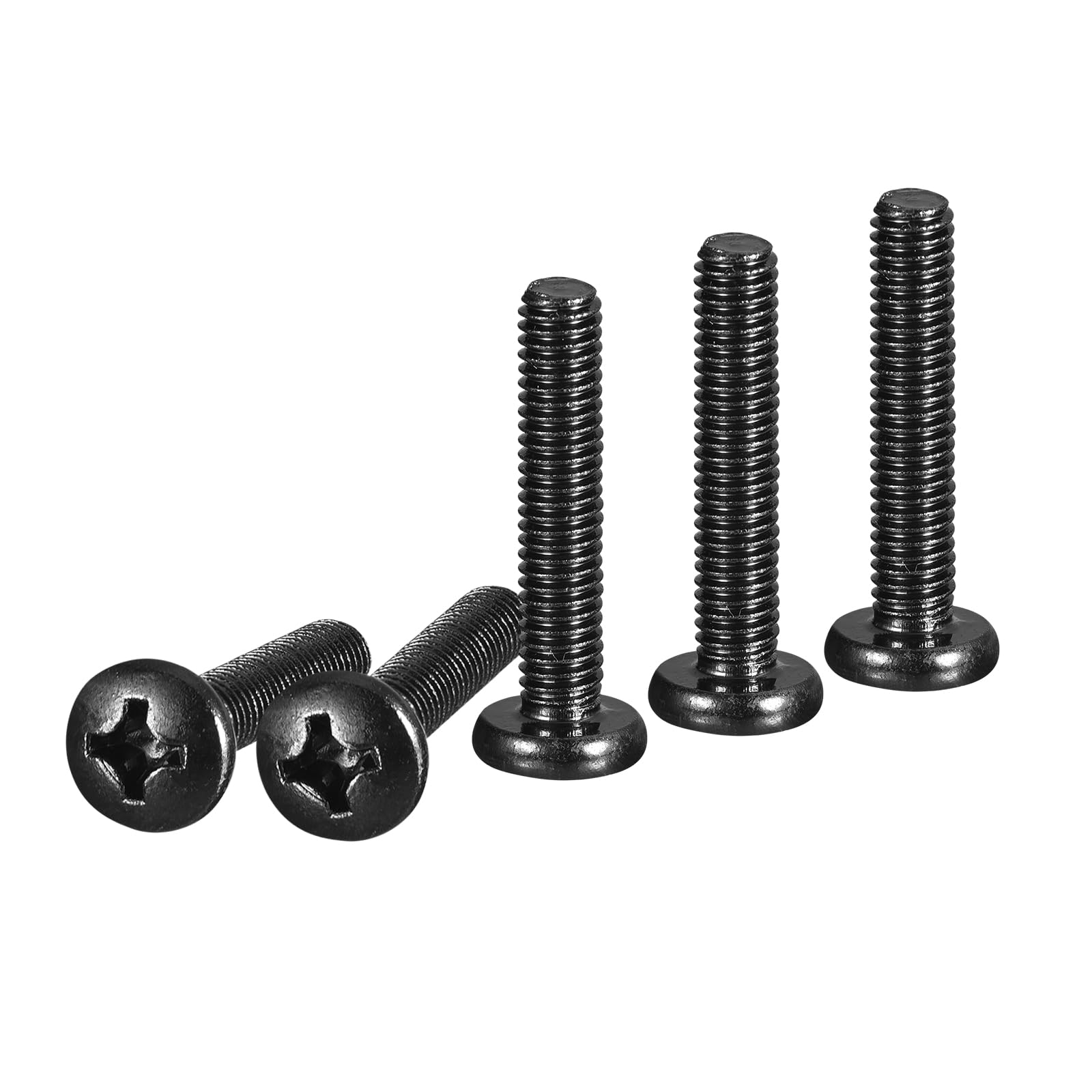 DTGN M6x30mm Pan Head Machine Screws, 20Pcs M6 Phillips Drive, Metric Coarse Full Thread, Steel Black Oxide Finish, Screws Bolts Kit — image 1