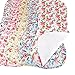 Honey Molly 5 Pack 100% Organic Cotton Burp Cloths for Baby Girls, Floral Pattern Design Burping Rags Absorb Drools & Spit Ups While Keeping Your Clothes Dry, Hypoallergenic, Soft, & Absorbent