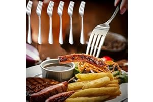 6 Pieces Salad Forks Set Stainless Steel Silverware Flatware Forks, Appetizer Dessert Forks, Forks Mirror Polishing and Dishw