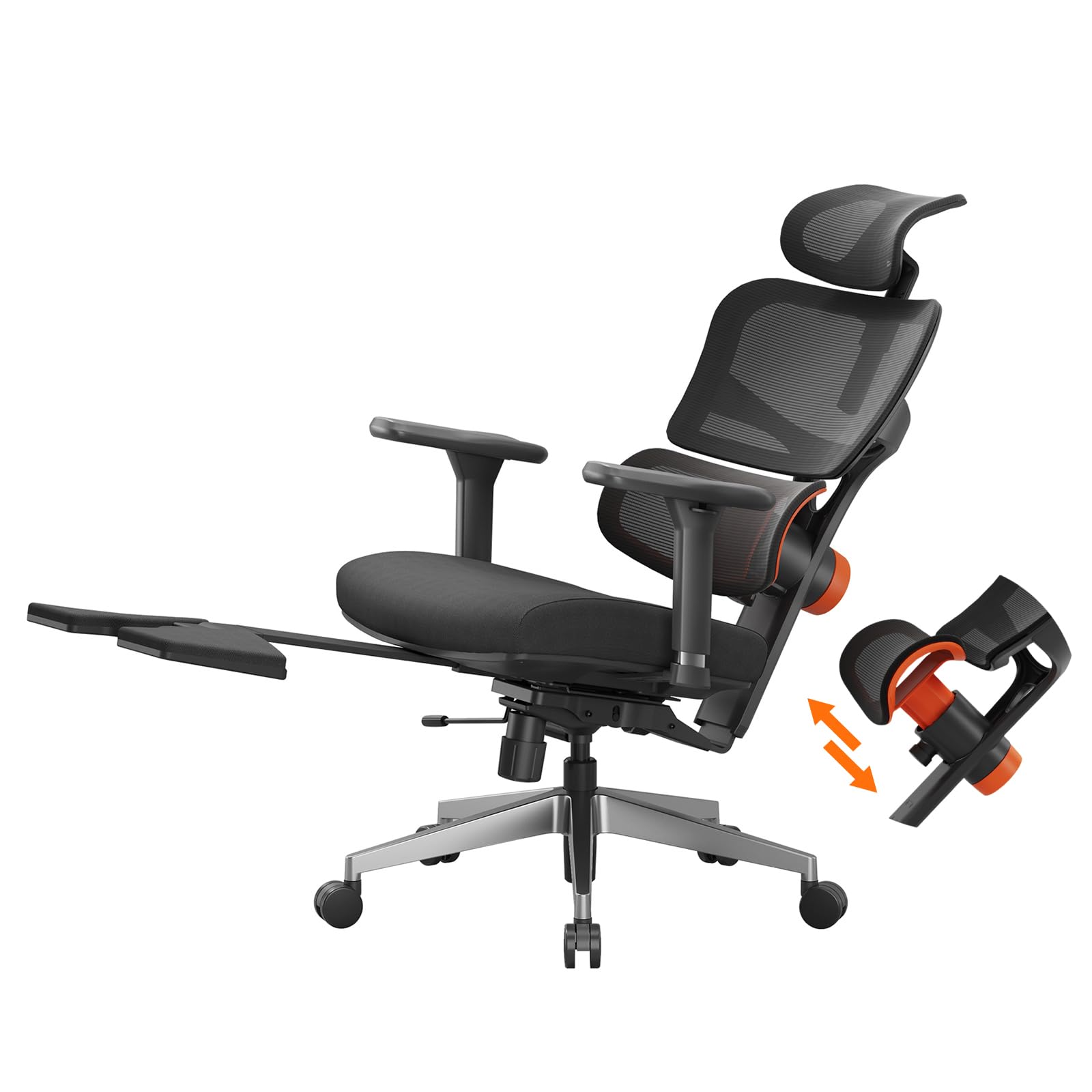 Photo 1 of Newtral Office Chair Ergonomic - Home Office Desk Chair, Big and Tall Office Chair, Auto-Following Lumbar Support for Back Pain, Adjustable Seat Depth and Height (with Footrest, Black)
