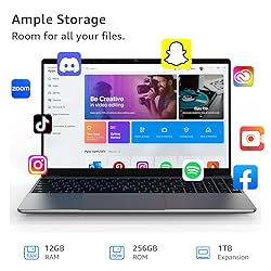 CFVOCUY Laptop Computer, 15.6'' FHD IPS Student