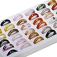 RICHRAIN Bulk Wholesale Crystal Rings for Women Healing 36 Pieces Box