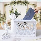 GUDELAK Wedding Card Box PVC Hollow With Lock White 12 x 9.3 x 8.5 in view 5