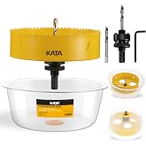KATA 6 Inch Hole Saw for Recessed Lights with Silicone Dust Bowl Catcher | Smooth One-Piece Bowl Helps Make Cleaner Ceiling Openings for Recessed Lighting, Led Can Lights, Speakers, Drywall, Soft Wood